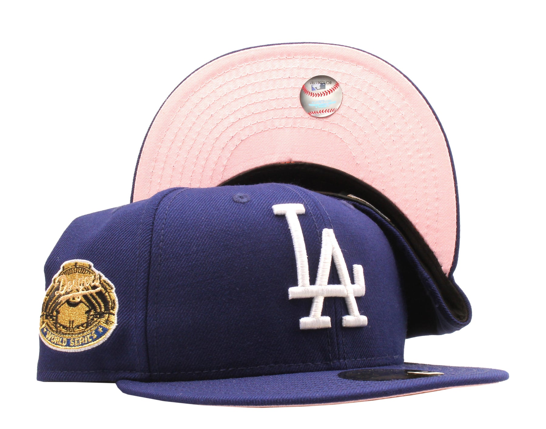 New Era 59Fifty MLB LA Dodgers 1963 World Series Einbau W / Rosa Bottom