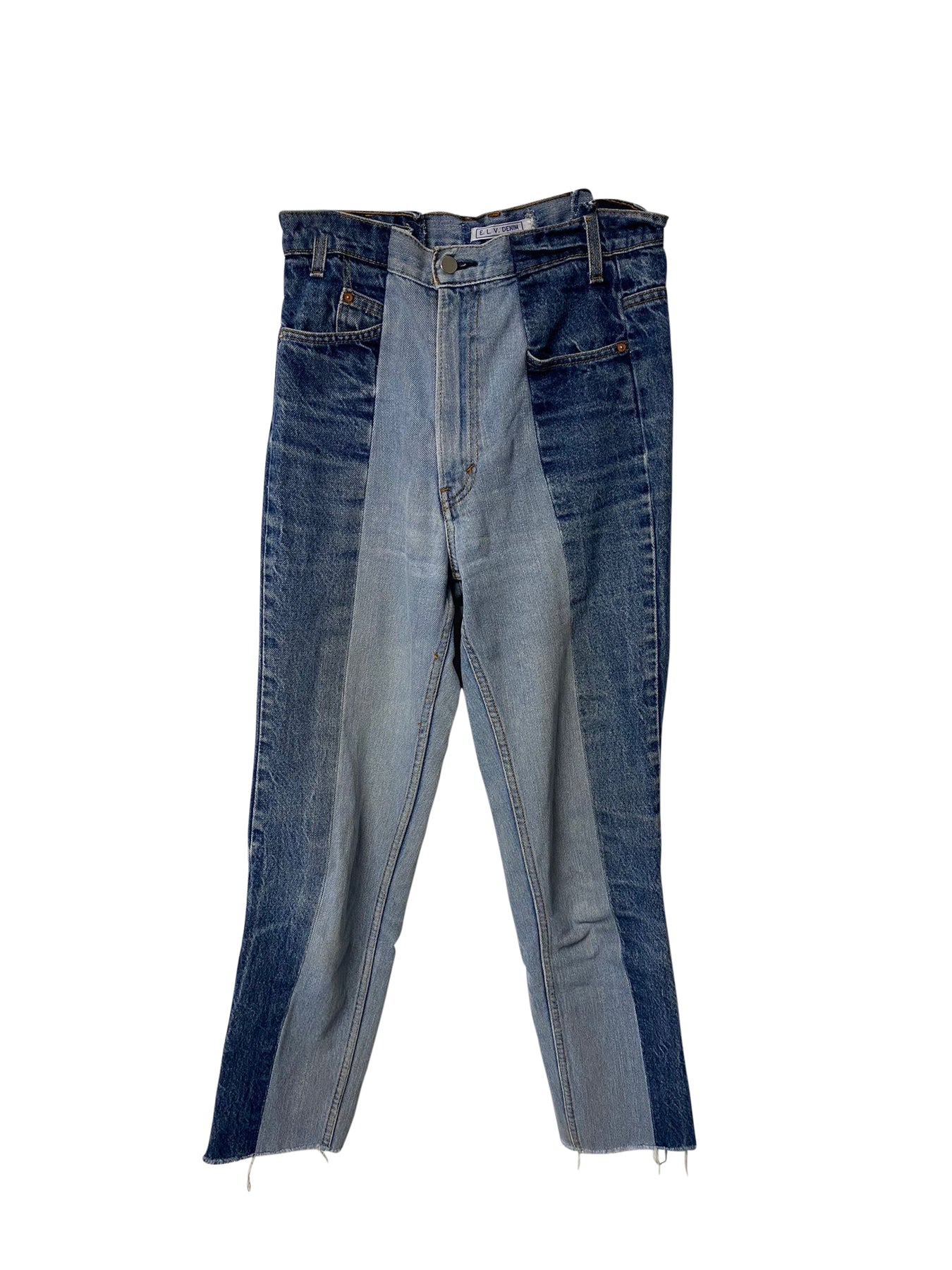 E.L.V. Contrast Jeans mit geradem Bein in Blau