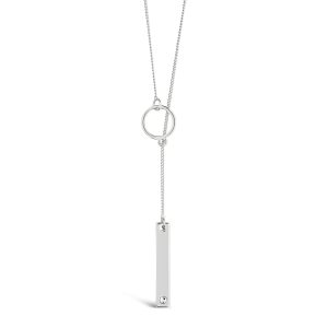 Lariat Bar Drop Halskette mit cz Gestüt