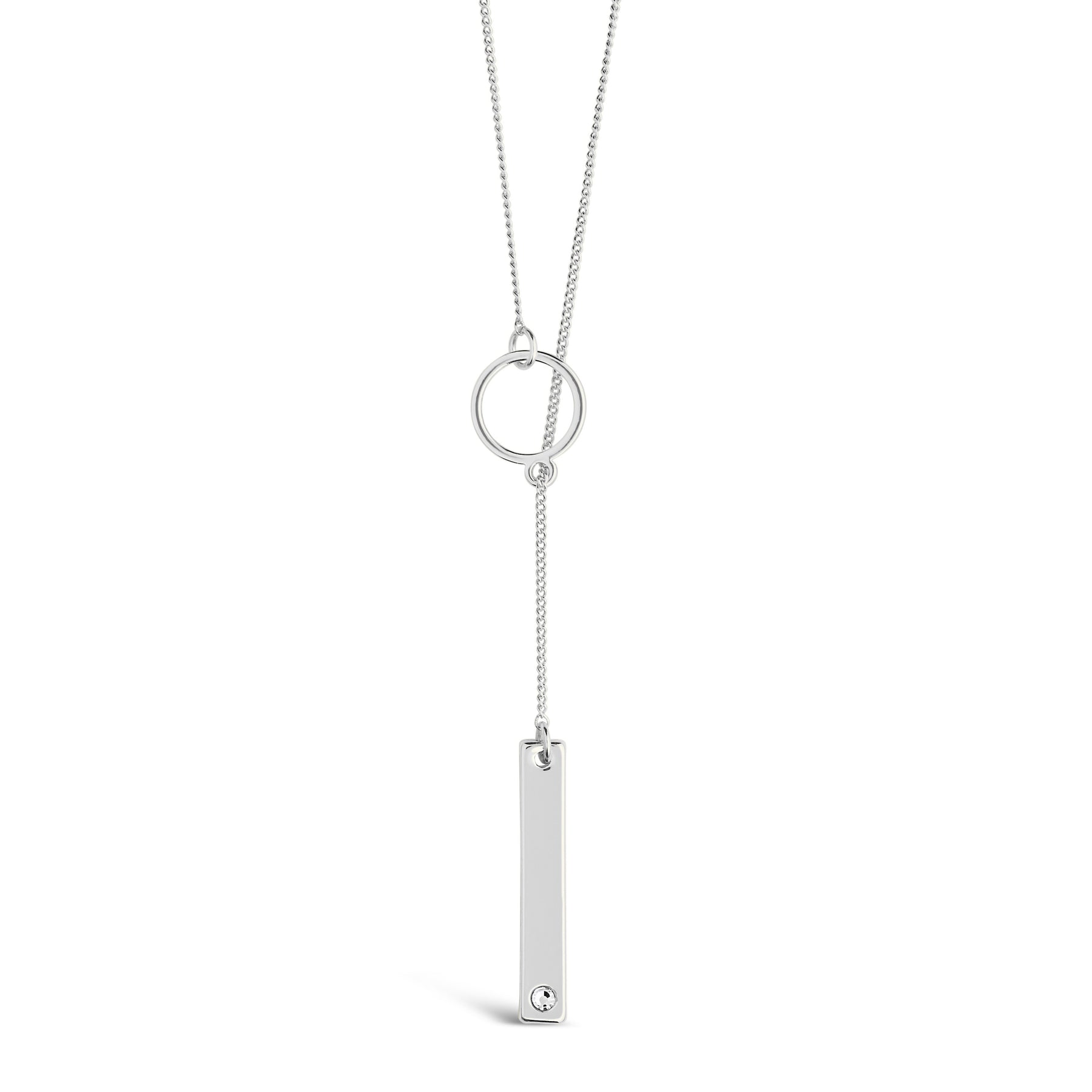 Lariat Bar Drop Halskette mit CZ Stud