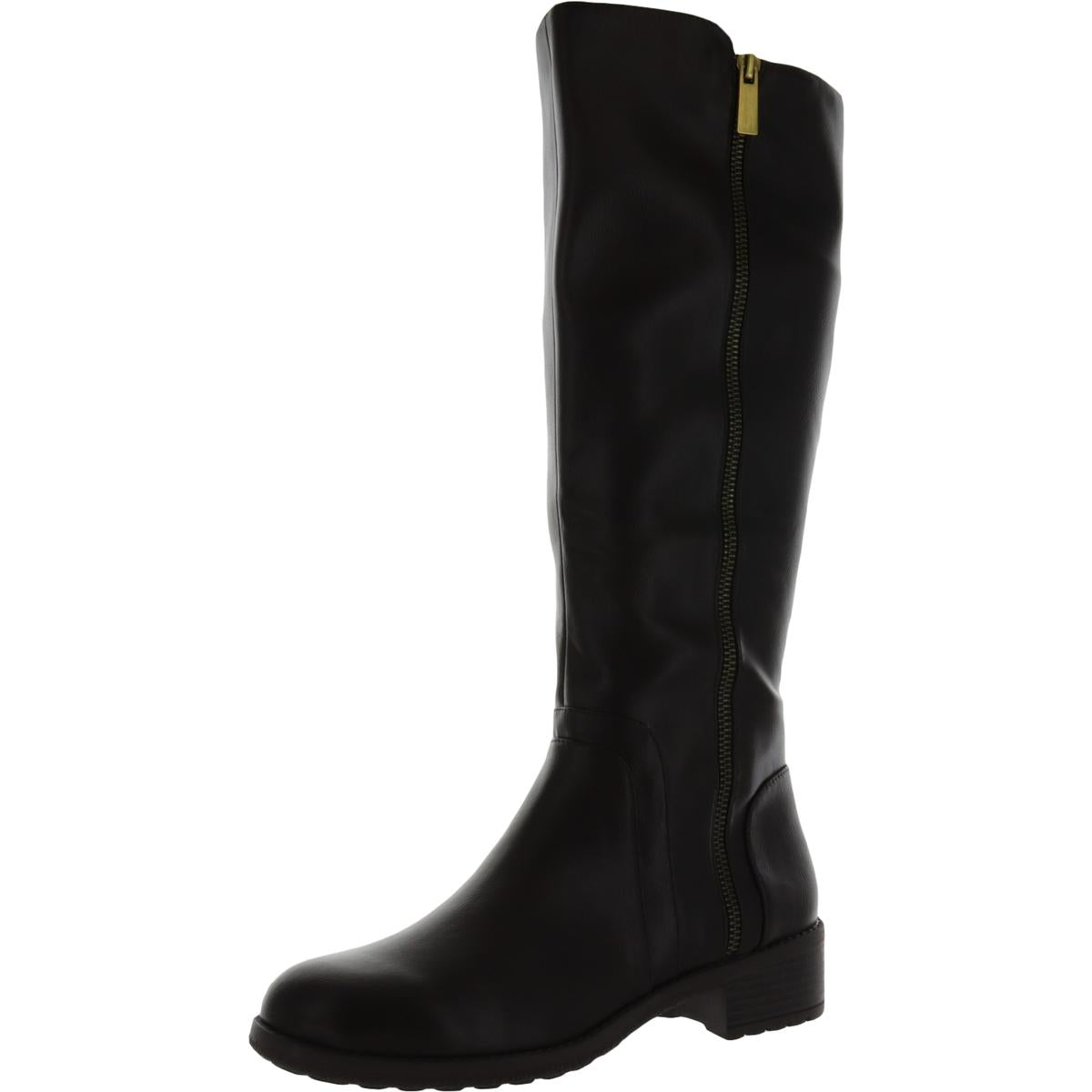 GARRIGAN Kunstleder Zip Up Kniehohe Stiefel