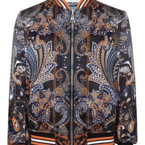 Silk satin bomber paisley foulard 7676513157180