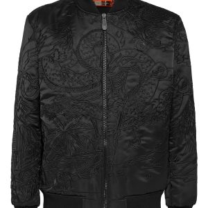 Satin Bomber Skelett Tattoo 7676513091644