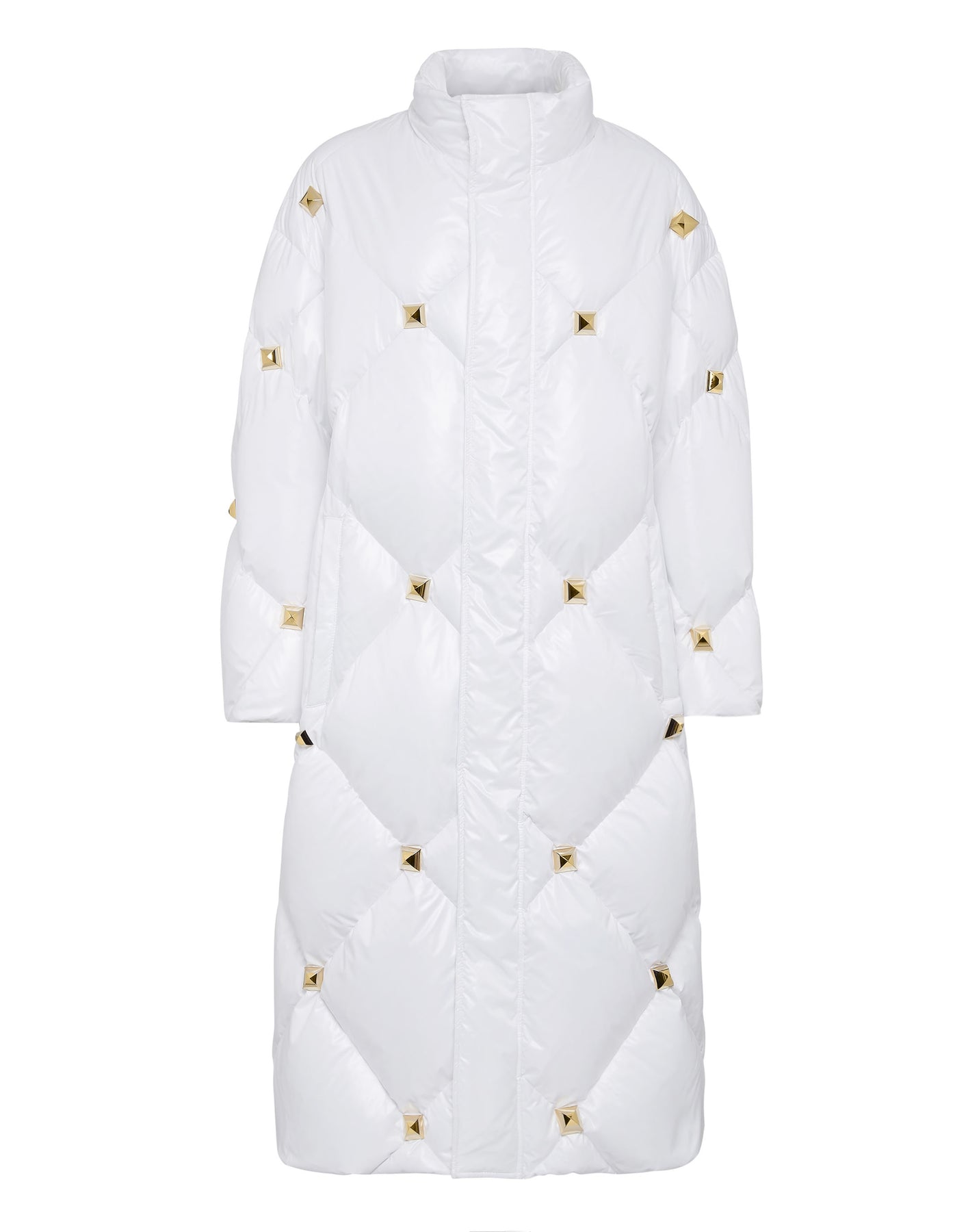 Lange Puffer Jacke Nylon glänzend
