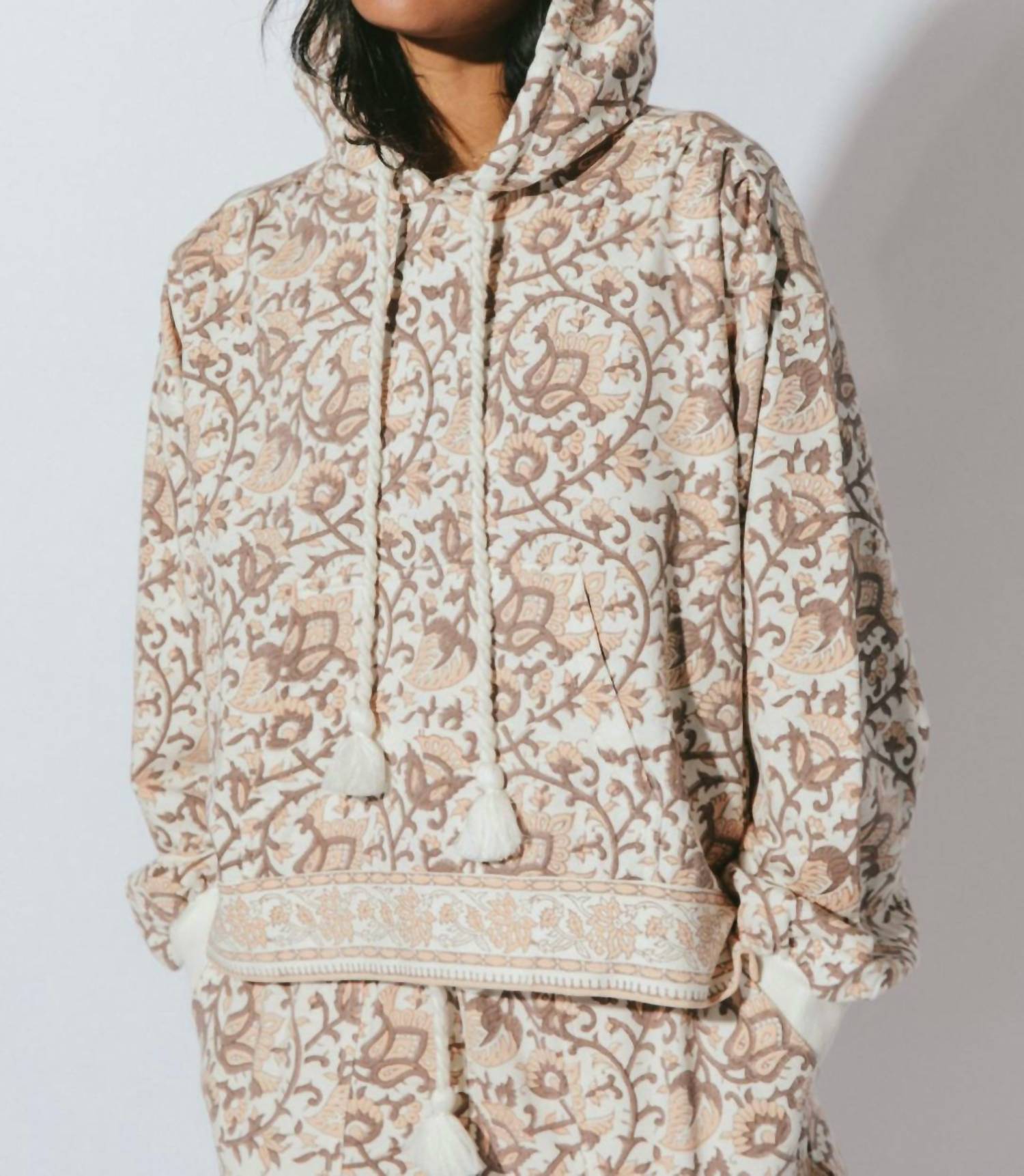 Jaidev Kapuzenpullover in Griechenland Block Drucken