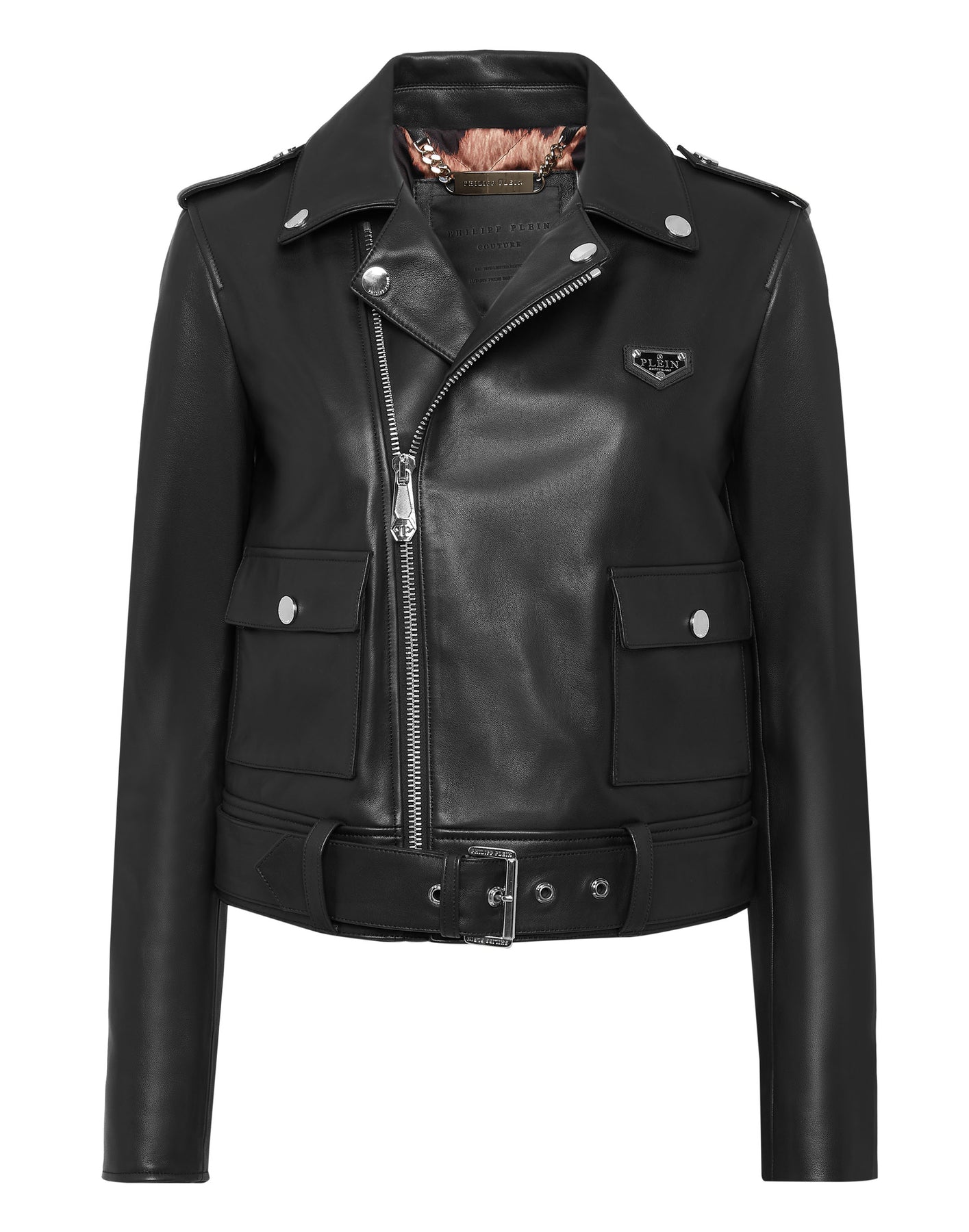Leder Biker Iconic Plein