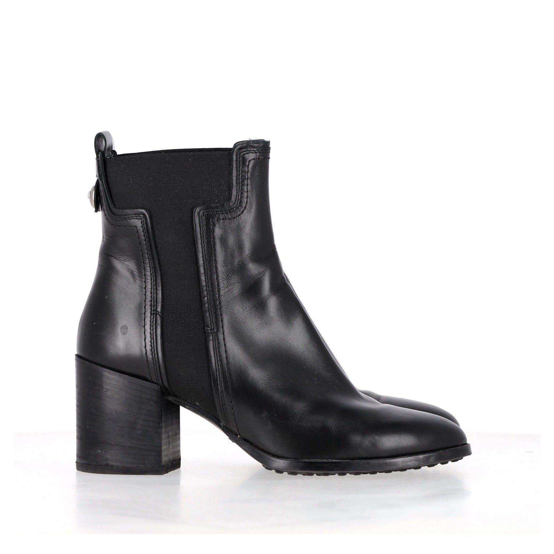 Tod's Block Heel Stiefeletten aus schwarzem Leder