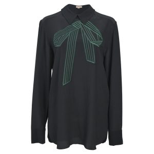 Stella McCartney Schleifendetail Bluse in schwarzer Seide 7766497099836
