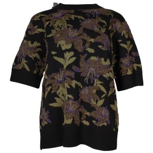 Dries Van Noten Jacquard Blouse in Schwarze Viskose 7766496641084