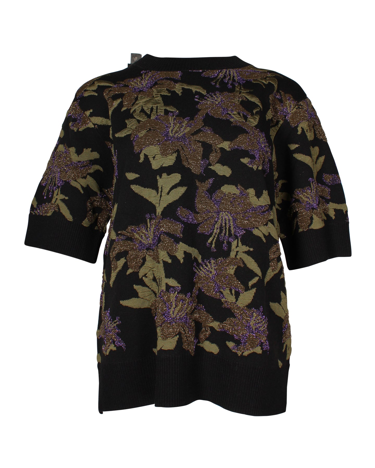 Dries Van Noten Jacquard Bluse aus schwarzer Viskose