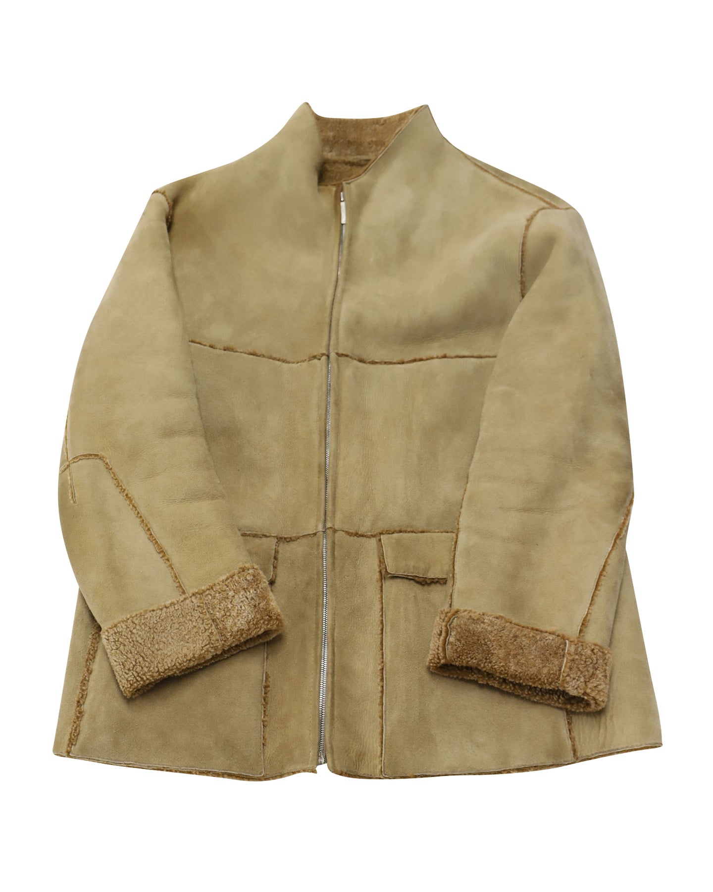 Ermenegildo Zegna Shearling Jacke aus braunem Wildleder