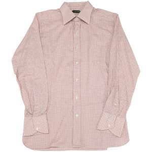 Tom Ford Gingham Knopf-Down Hemd aus rosa Baumwolle 7766520332348