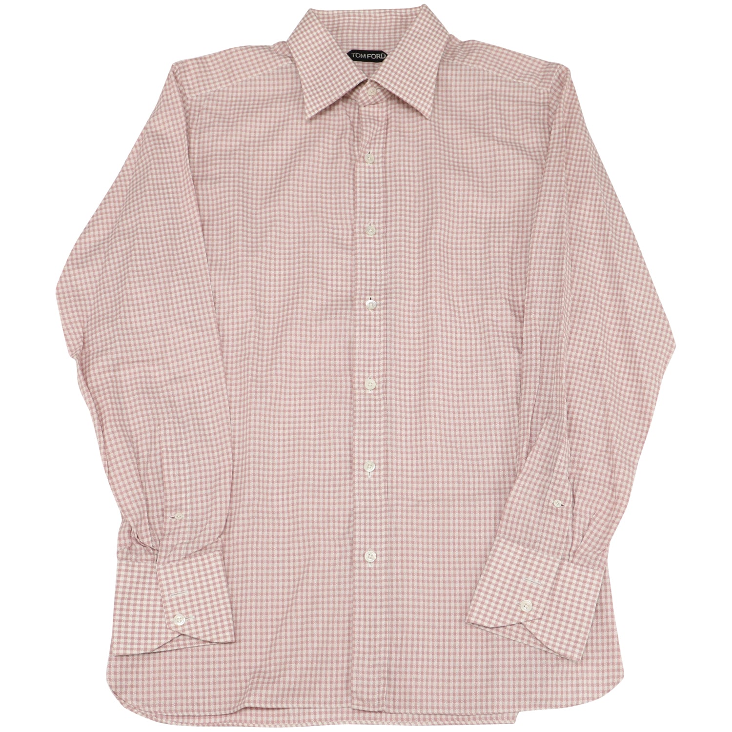 Tom Ford Gingham Hemd mit Knöpfen aus rosa Baumwolle