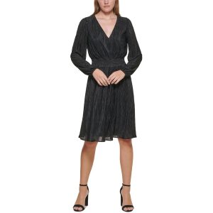 Gesmoktes Etuikleid aus Chiffon