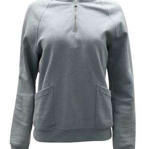 Frame Quarter Zip Kapuzenpullover aus Minze Baumwolle 7766509027388