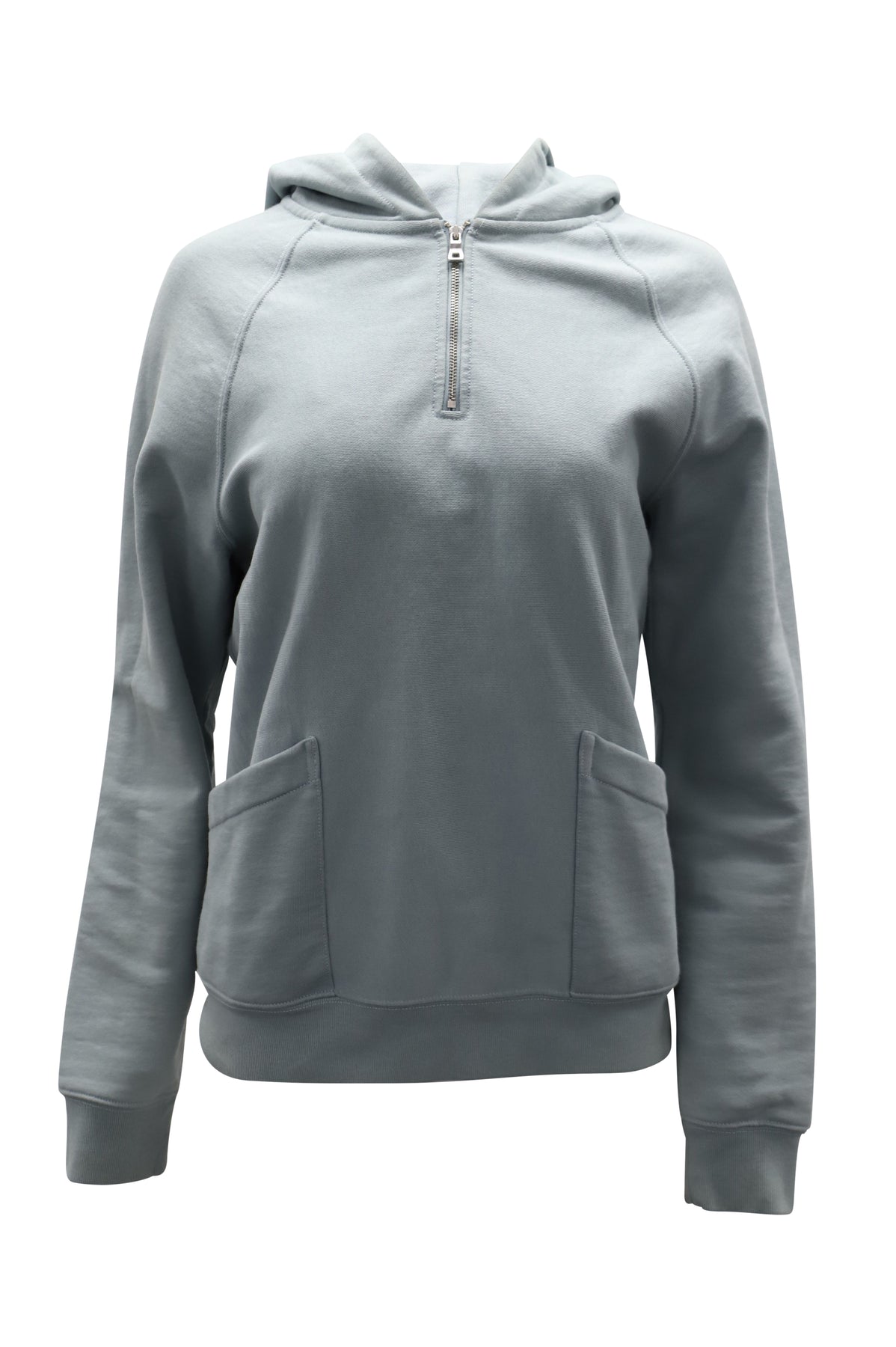 Gestell Quarter Zip Kapuzenpullover aus Minze Baumwolle