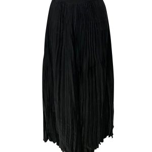 Joseph Pleated Midi Rock in schwarz cupro 7766498639932