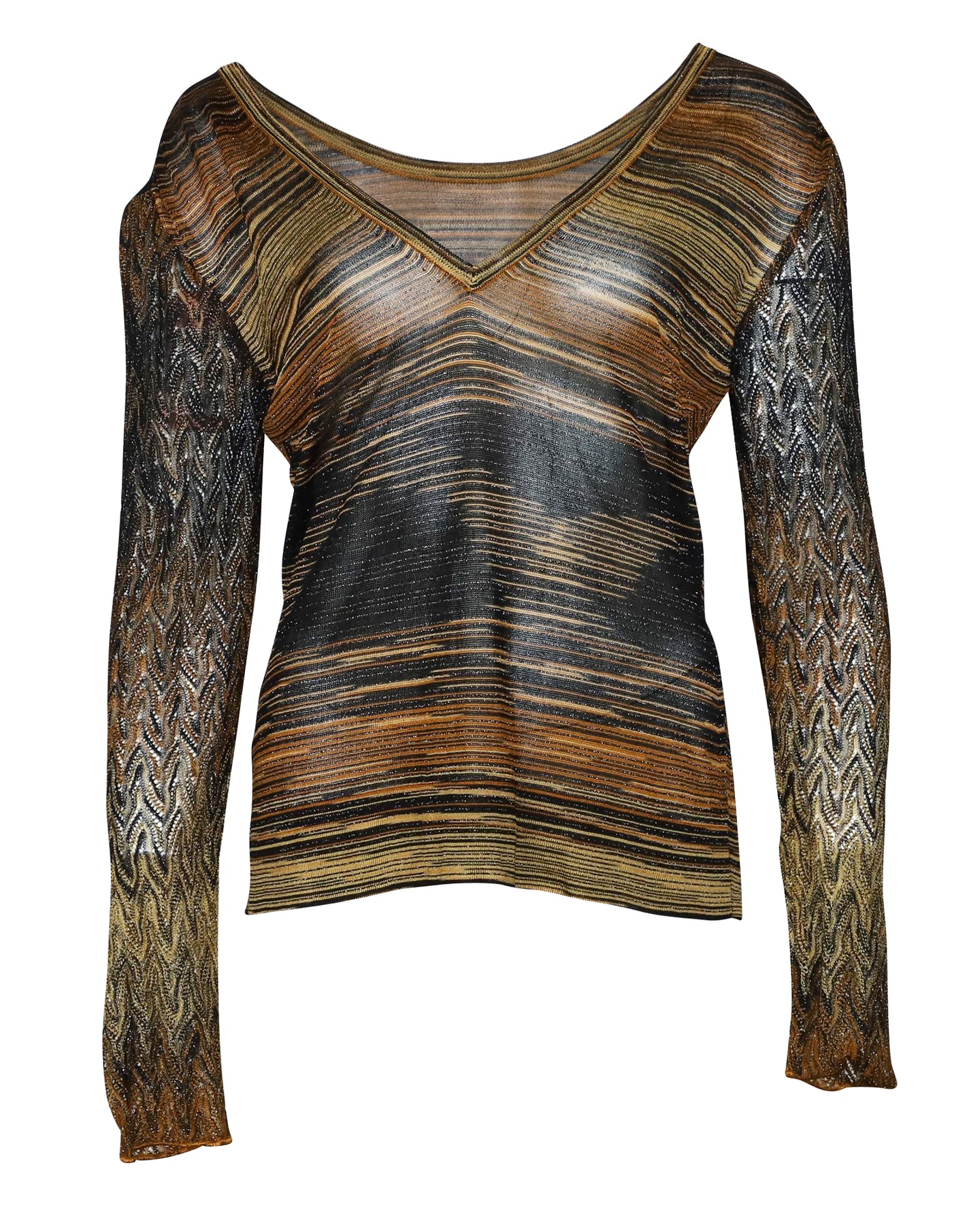 Missoni V-Ausschnitt Metallic Pullover in Braun Viskose