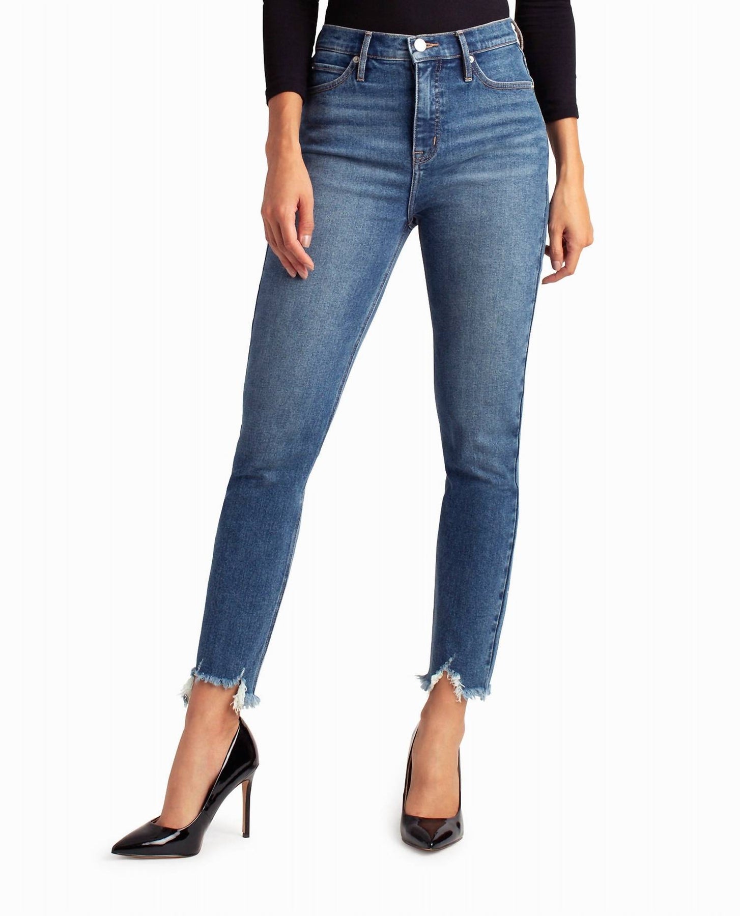 Boerum Hill hoher Bund schmale Passform Jeans in Dunkelblau