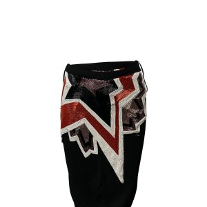 Tom Ford Pop Art Bead Verzierter Midirock aus schwarzem Polyamid