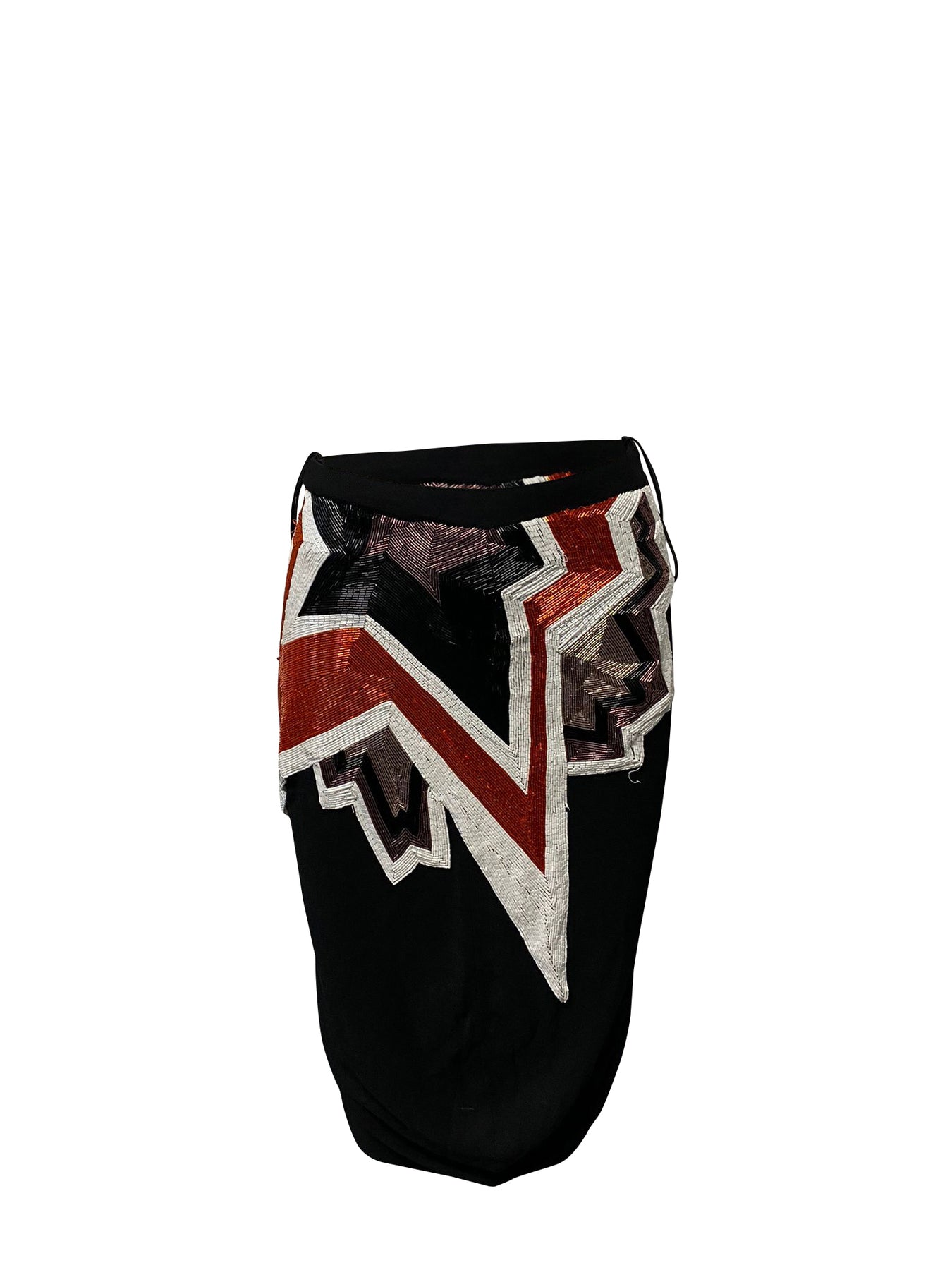 Tom Ford Pop Art Bead Verzierter Midirock aus schwarzem Polyamid
