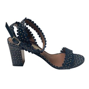Tabitha Simmons Perforierte Sandalen Leticia aus Kalbsleder in Blau