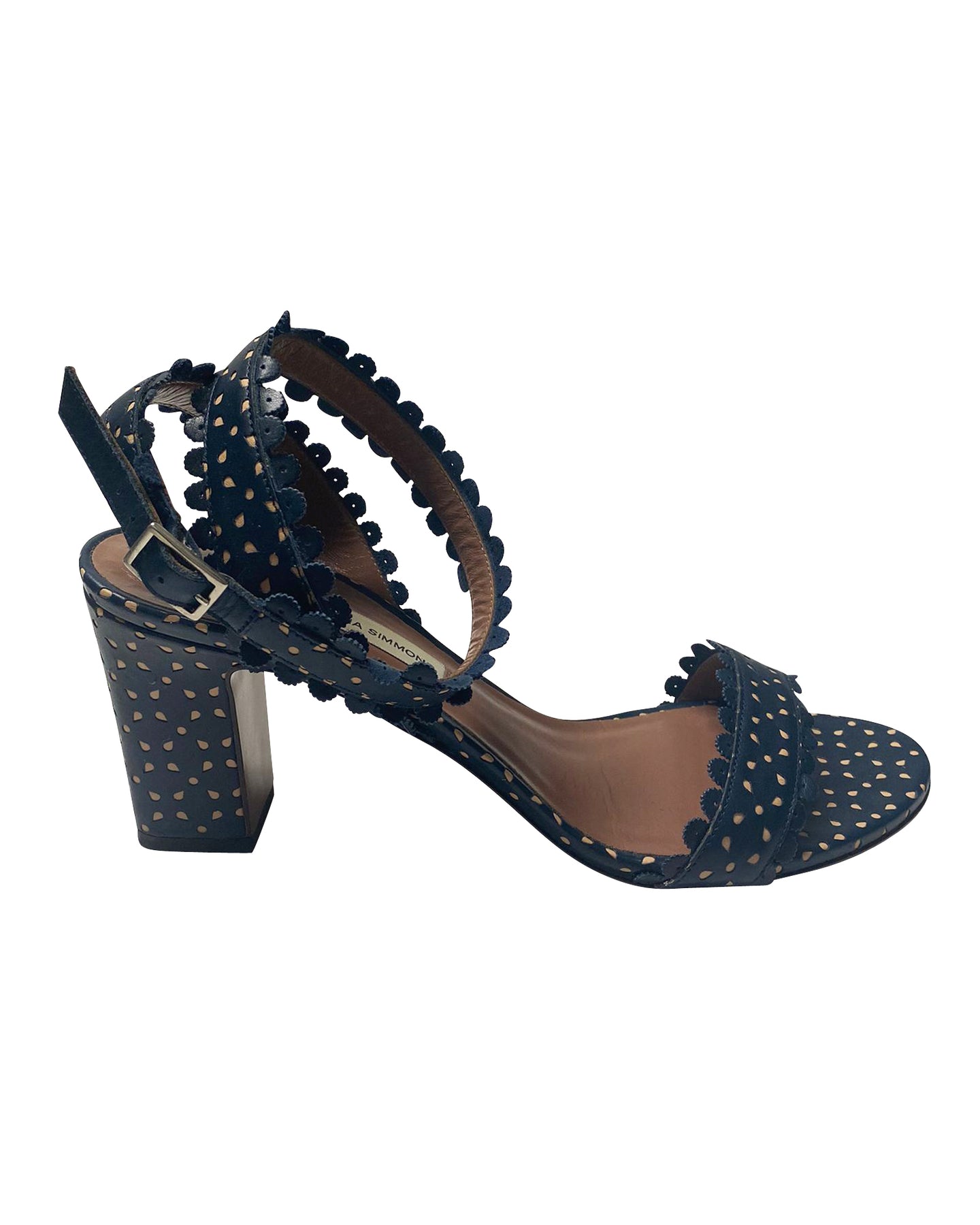 Tabitha Simmons Perforierte Sandalen Leticia aus Kalbsleder in Blau