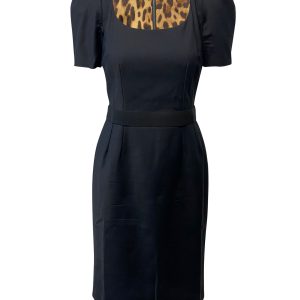 Dolce & Gabbana Cady Midikleid aus schwarzem Polyamid 7766515974204