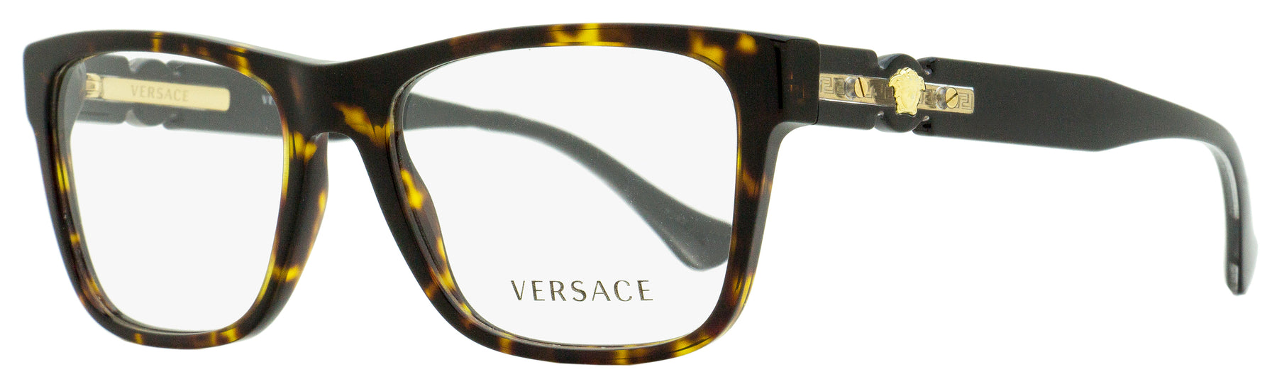 Versace Rechteckige Brillen für Herren VE3303 108 Havanna/Schwarz 55mm