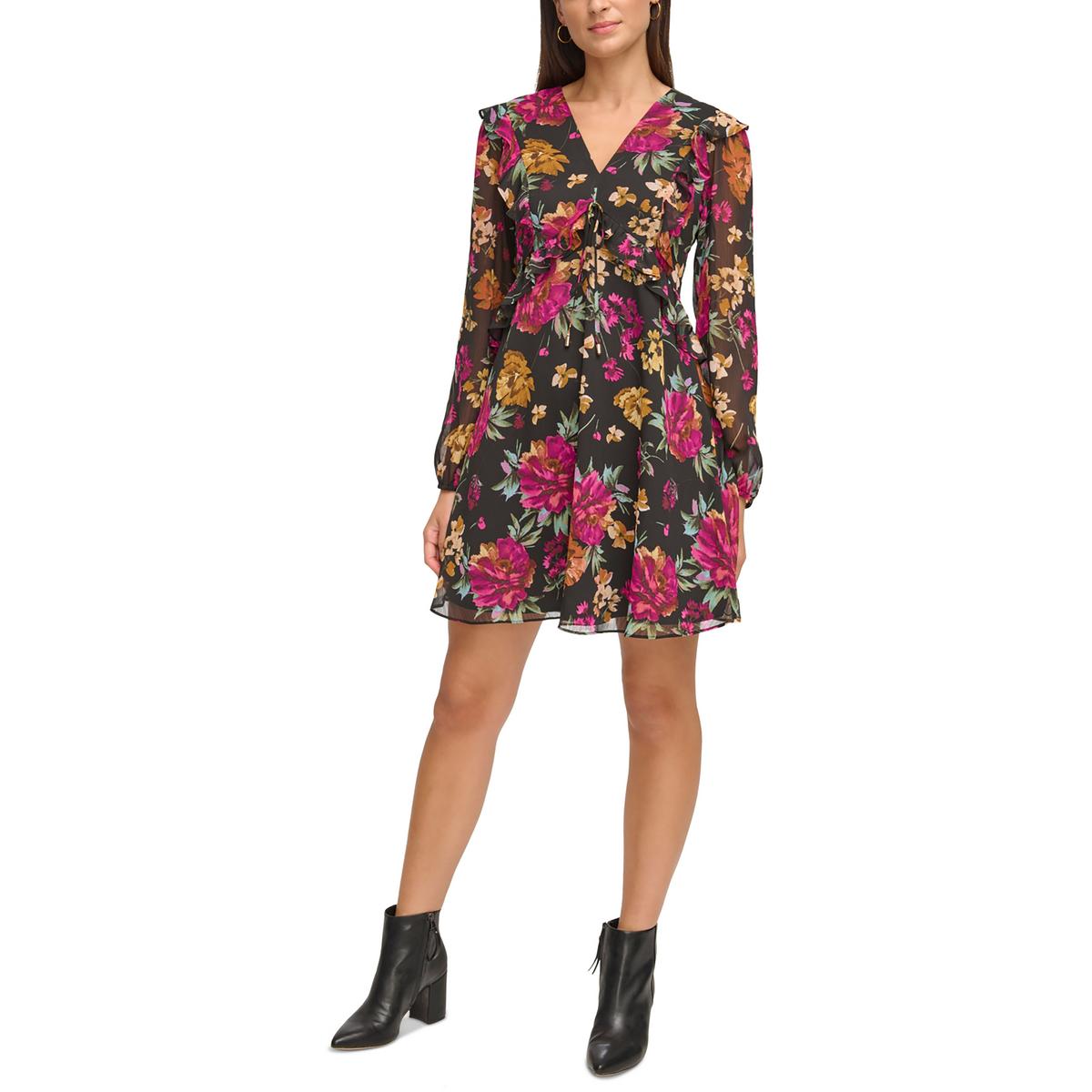 Mini Fit & Flare Kleid mit V-Ausschnitt