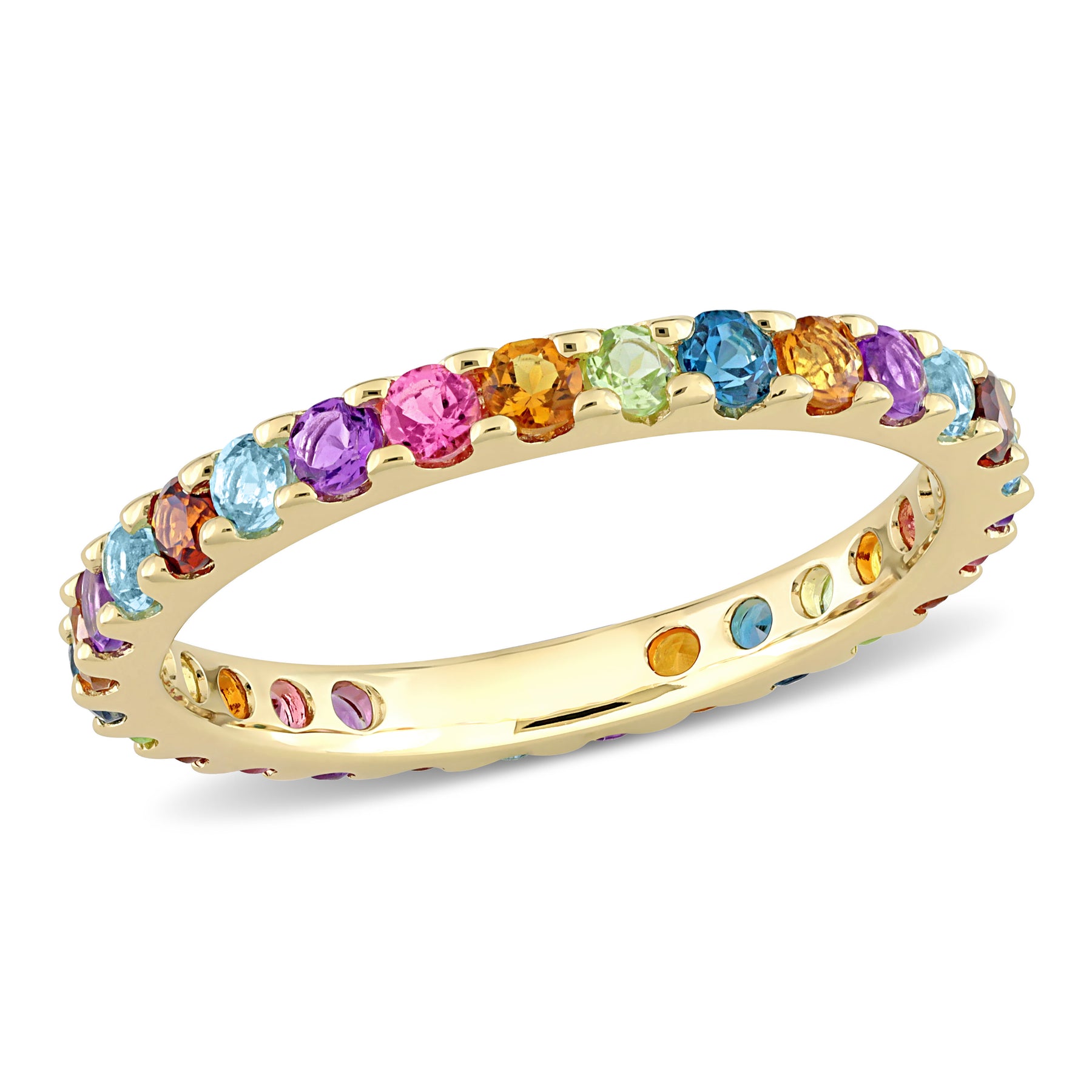 Mimi & Max 1 1/10ct TGW Mehrfarben Edelstein Ewigkeit Ring in 10k Gelbgold