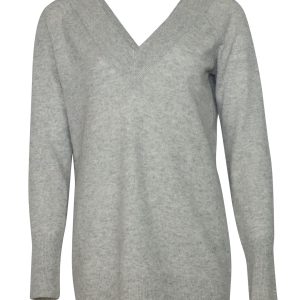 Equipment V-necked Pullover in grauem Kaschmir 7766516367420