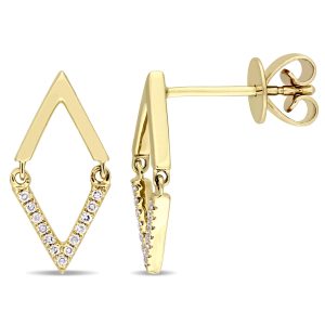 Geometrische Ohrringe mit Diamantakzent von Mimi & Max aus 14 Karat Gelbgold