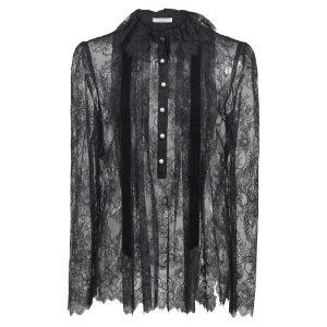 Philosophy di Lorenzo Serafini Lace Blouse in schwarzes Polyamid 7766543269948