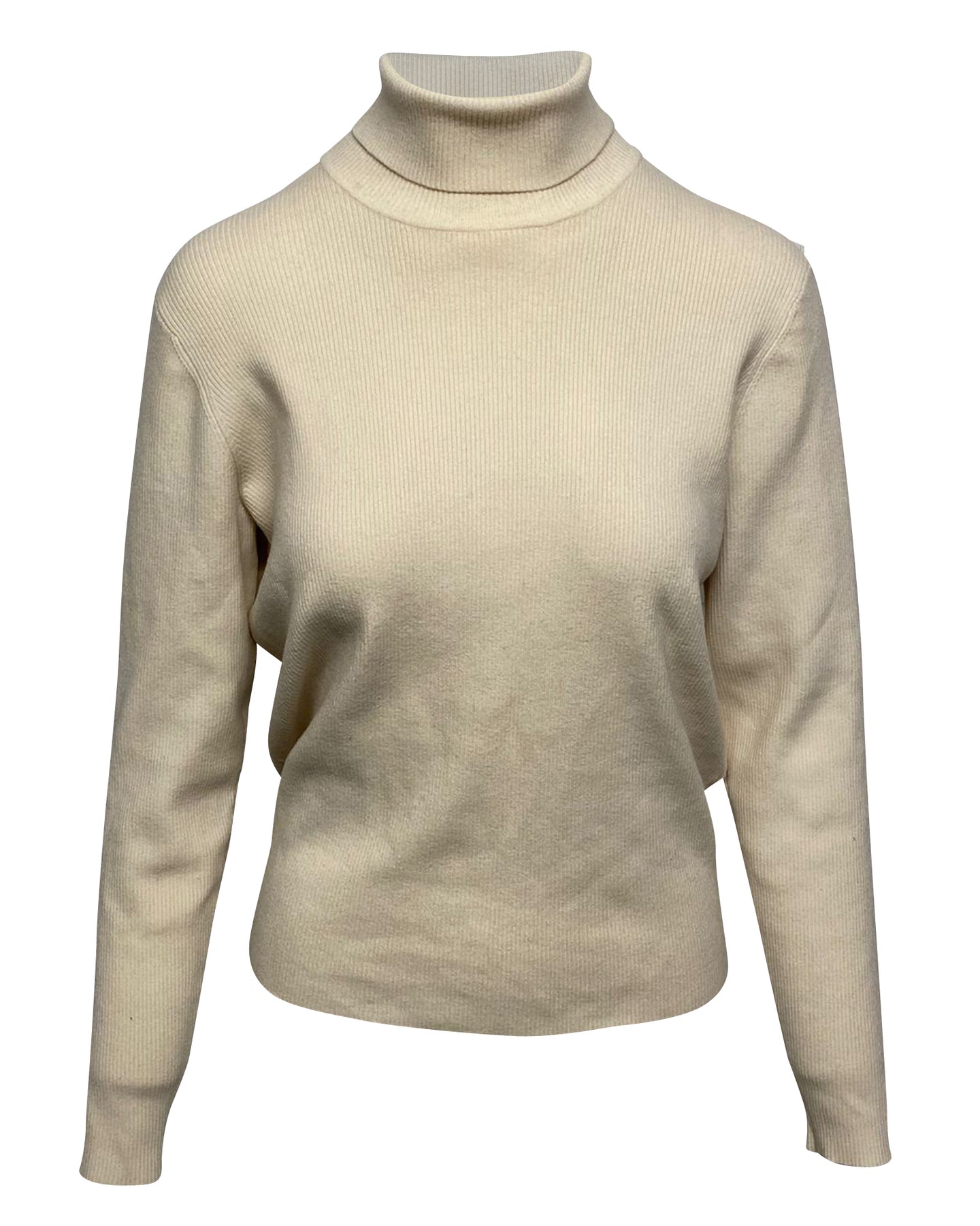 Victoria Victoria Beckham Rollkragenpullover mit Knopf hinten aus cremefarbener Wolle