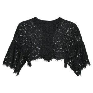 Dolce & Gabbana Lace Bolero Top in schwarze Baumwolle 7766509322300