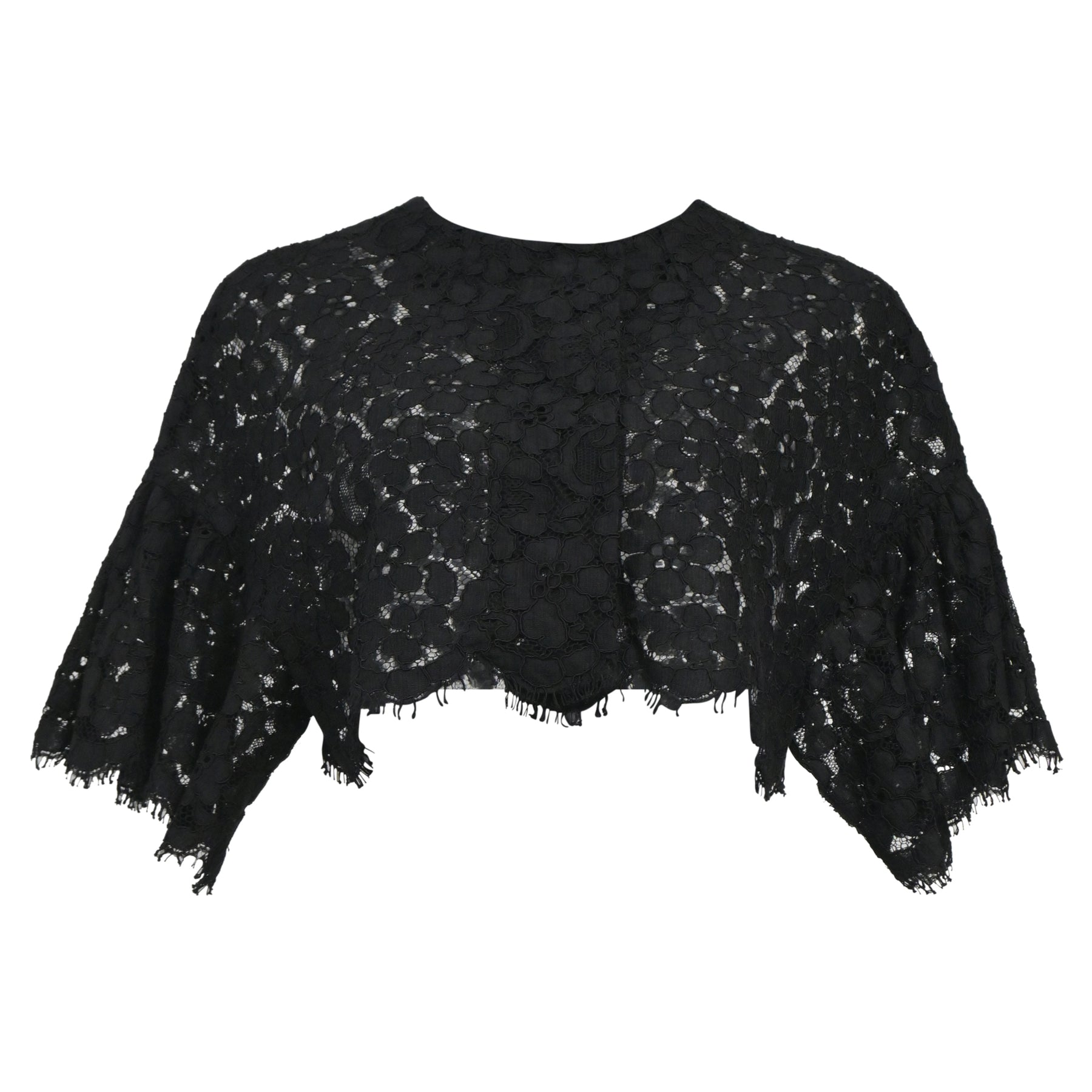 Dolce & Gabbana Spitze Bolero Top aus schwarzer Baumwolle