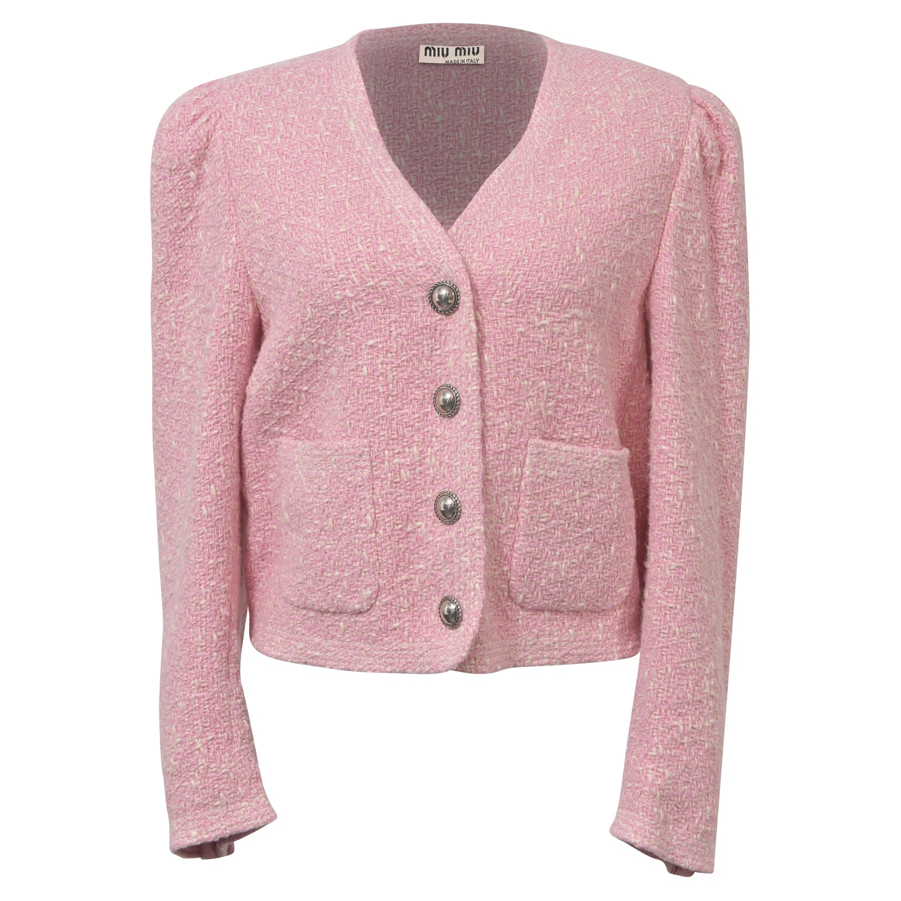 Miu Miu Tweed Jacke aus rosa Wolle
