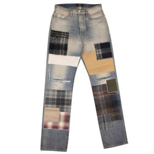 Amiri Mohair Patch lose Jeans – vintage blue