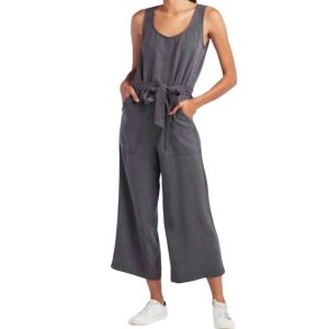 Weites Bein Jumpsuit in grau