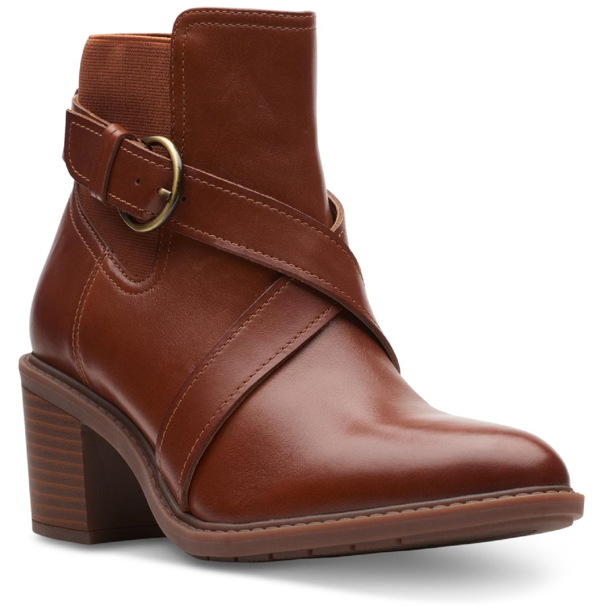 Szene Strap Leder Block Heel Chelsea Stiefel