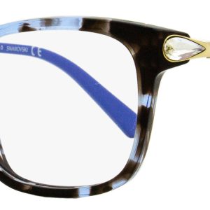 Swarovski Damen rechteckige Brille SK5350 55A blau havana 49mm