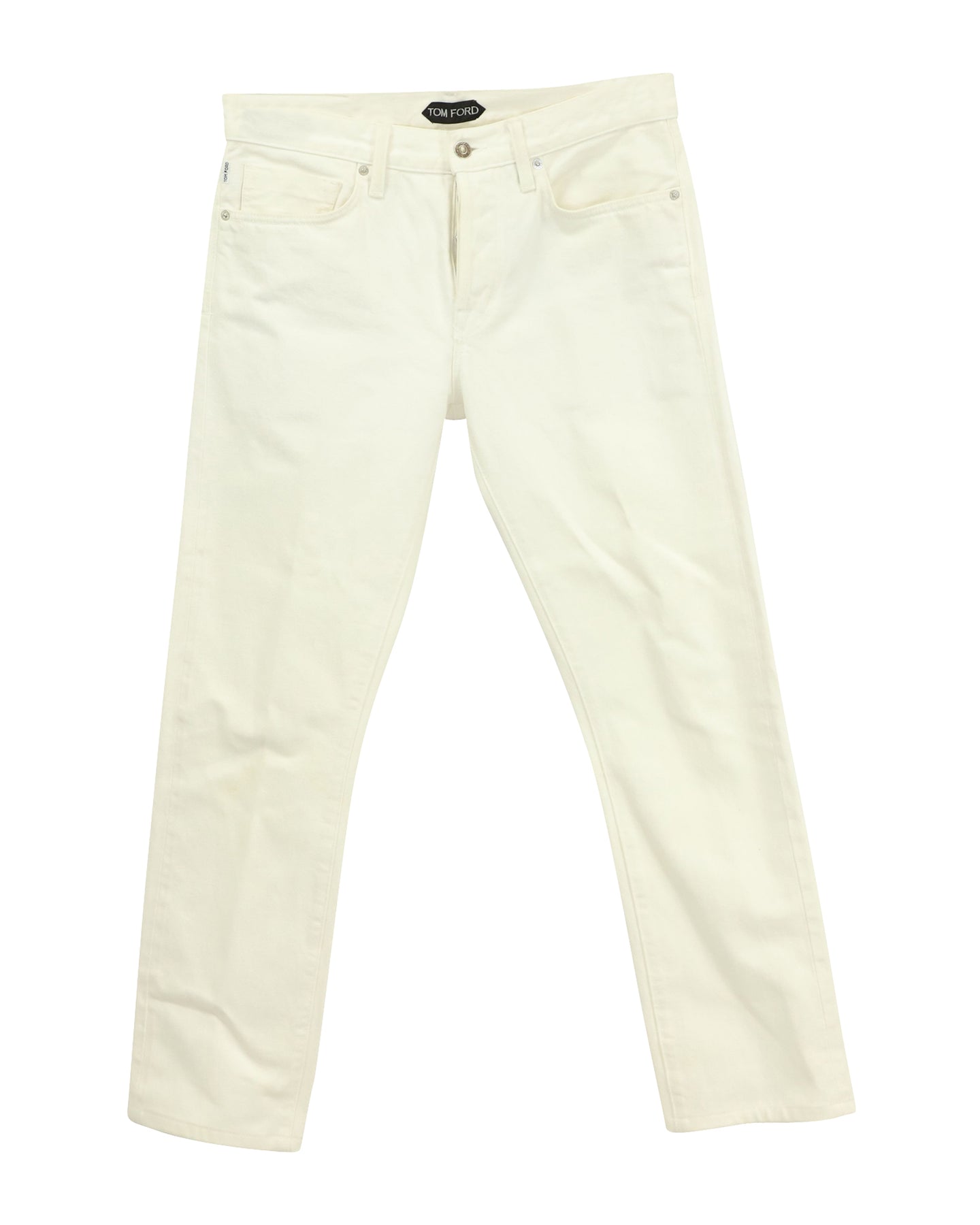 Tom Ford Straight Fit Jeans aus weißer Baumwolle