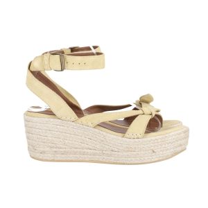 Ba&Sh Knöchel Strap Espadrilles aus Wildleder in Beige