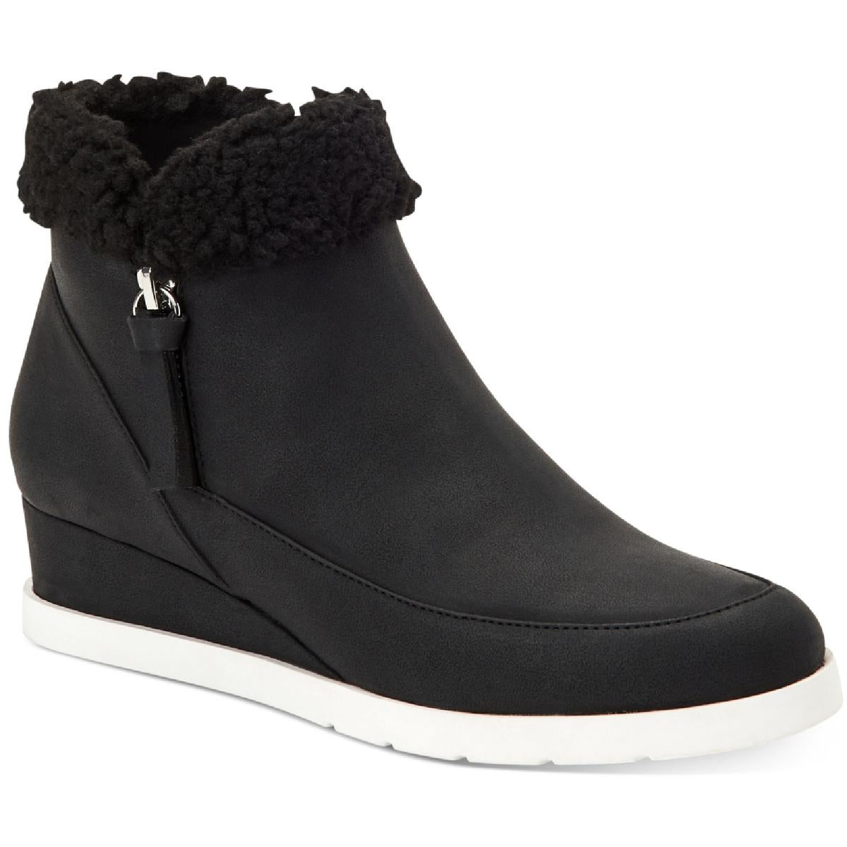Danniee Imitat Leder Stiefeletten Keil Stiefel