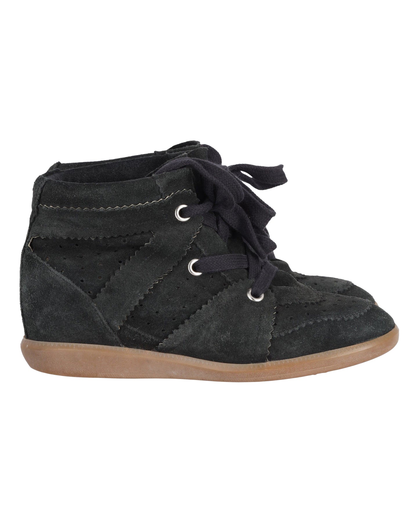 Isabel Marant Bobby High Wedge Sneaker aus schwarzem Wildleder