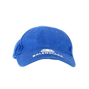 Balenciaga Logo Baseball Kappe aus blauer Baumwolle