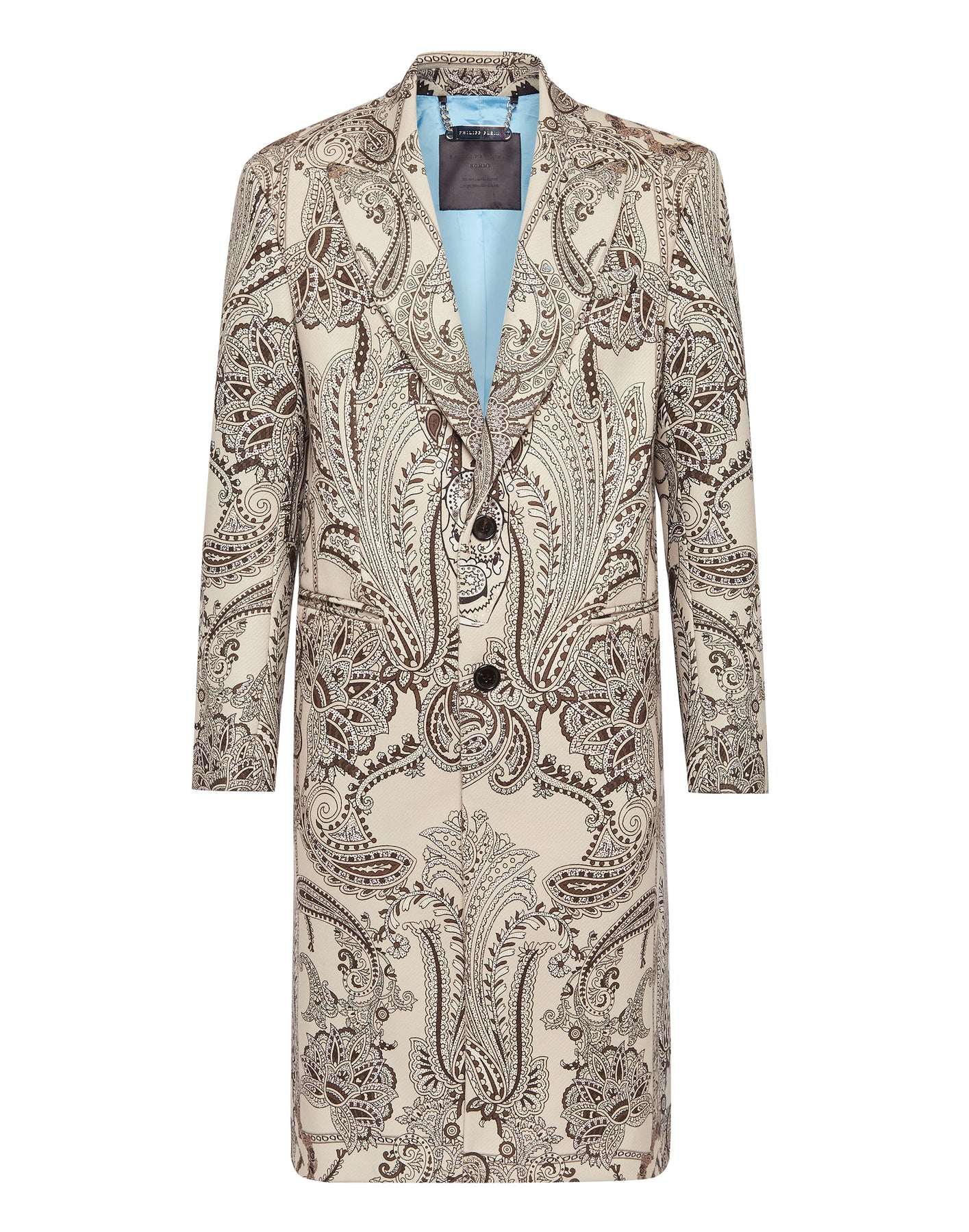 Wolle Langer Mantel Paisley Foulard