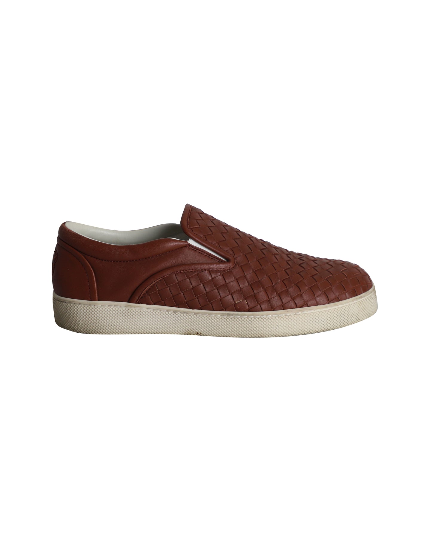 Bottega Veneta Dodger Slip On Sneaker aus braunem Intrecciato Leder