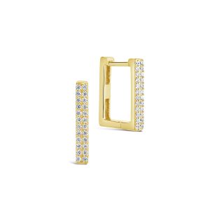 Sterling Silber CZ rechteckige Hoops